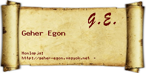 Geher Egon névjegykártya